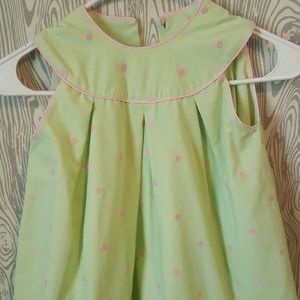 Green,pink polka dot child dress